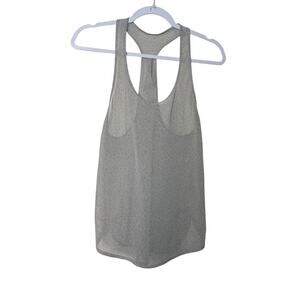 Lululemon Mesh Floral Sheer Racerback‎ Tank 6 Gray Stretch Breathable Gym